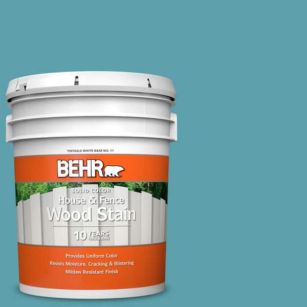 BEHR 5 gal. #BIC-53 Turquoise Solid Color House and Fence Exterior Wood Stain