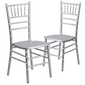 Silver Wood Chiavari Chairs (Set of 2)