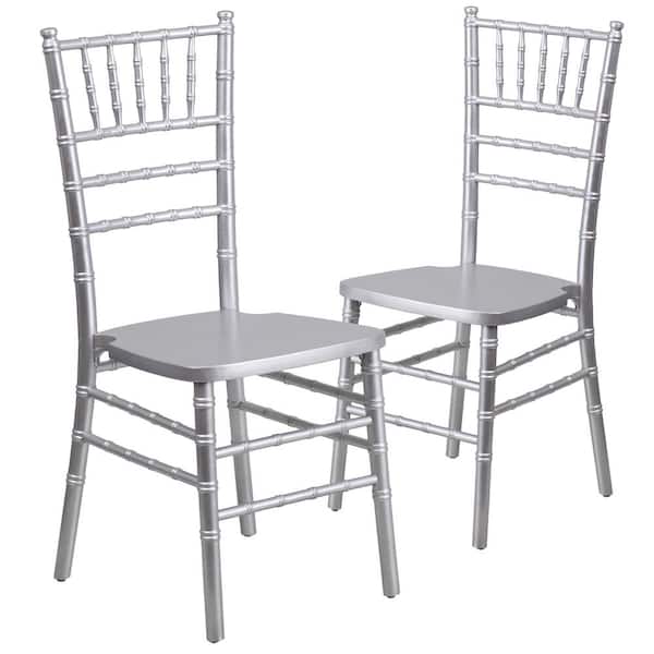Carnegy Avenue Silver Wood Chiavari Chairs (Set of 2)