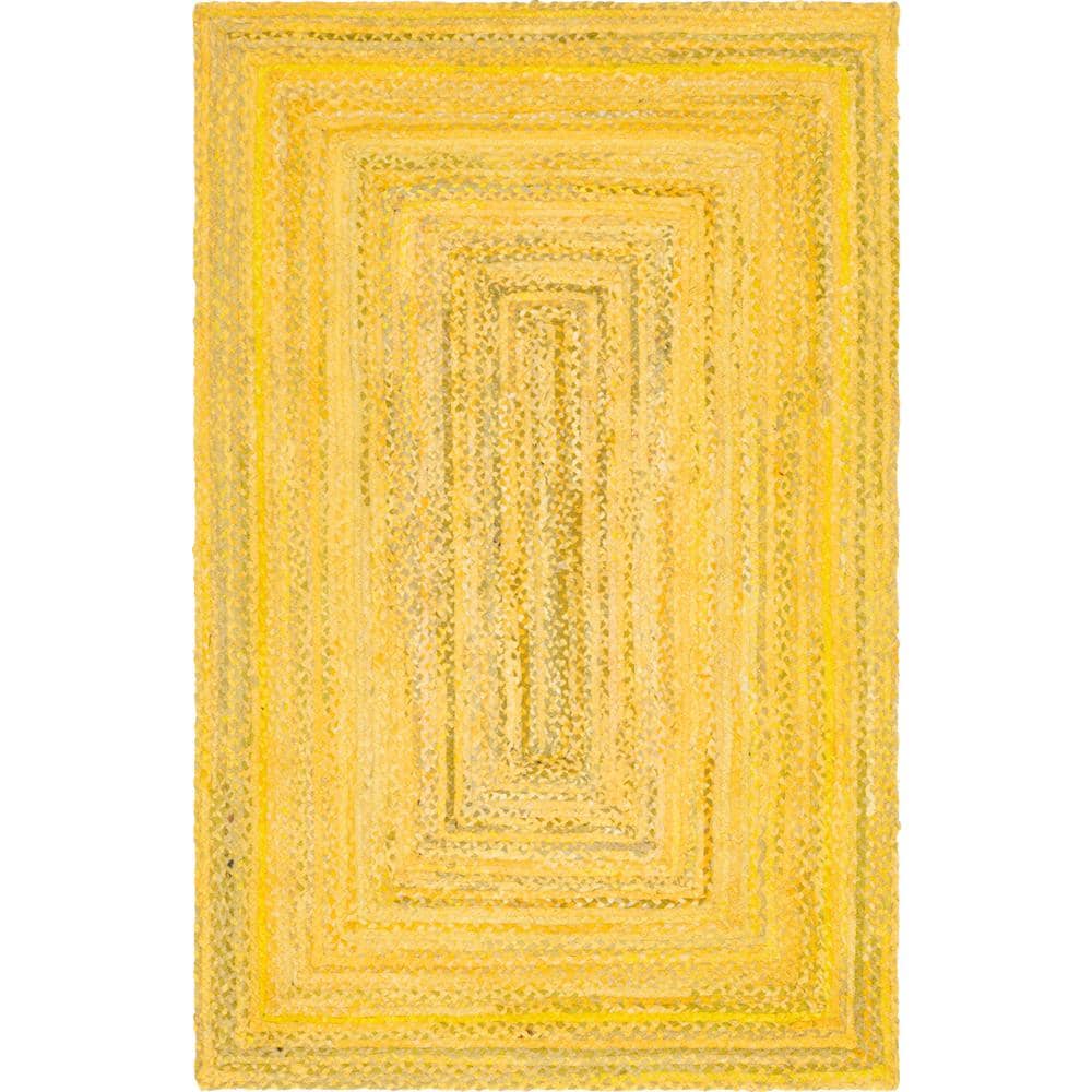 Braided Chindi Yellow 5 ft. x 8 ft. Area Rug price history on PriceWatchPro