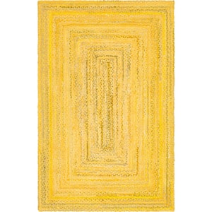 Braided Chindi Yellow 5 ft. x 8 ft. Area Rug