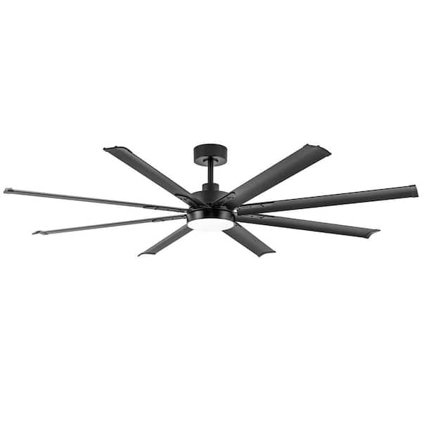 Oscar 6 ft. Integrated LED Indoor Black-Aluminum-Blade Black Ceiling Fan with Light and Remote Control Included