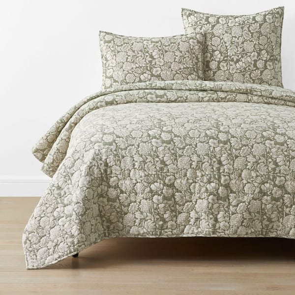 Company Cotton Kyla Floral Moss King/California King Cotton Quilt