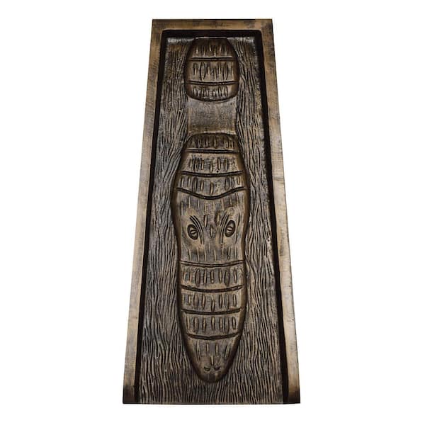 Oakland Living Bronze Alligator Crocodile Cast Aluminum Downspout Gutter 24 in. Splash Block