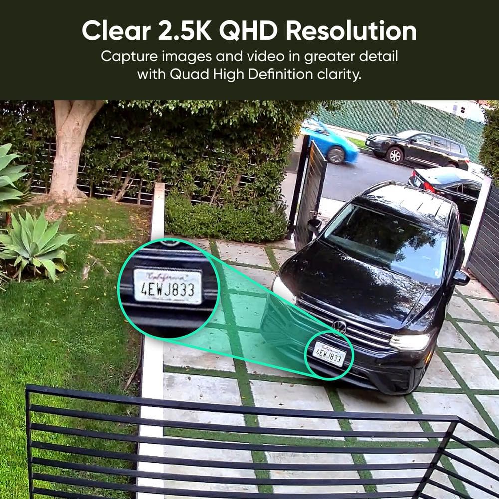 Cam v4 Wi-Fi 2.5K QHD Indoor/Outdoor Plug-In Smart Home Security Camera, Color Night Vision, 2-Way Audio (Gray)