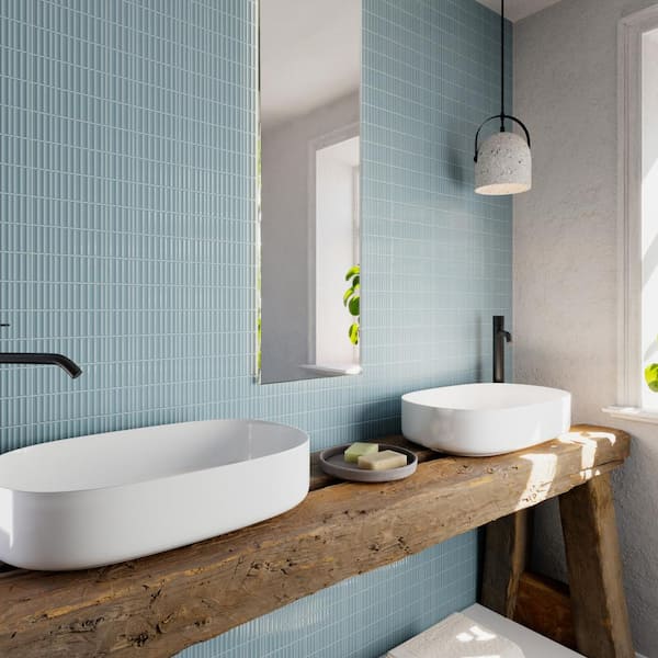 Nova Ocean Decor 1.97 in. x 11.81 in. Polished Ceramic Subway Wall Tile (5.38 sq. ft./Case)