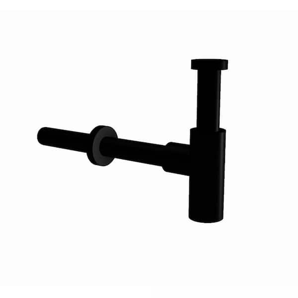 WS Bath Collections 1.25 in. Solid Brass Decorative Trap, Matte Black