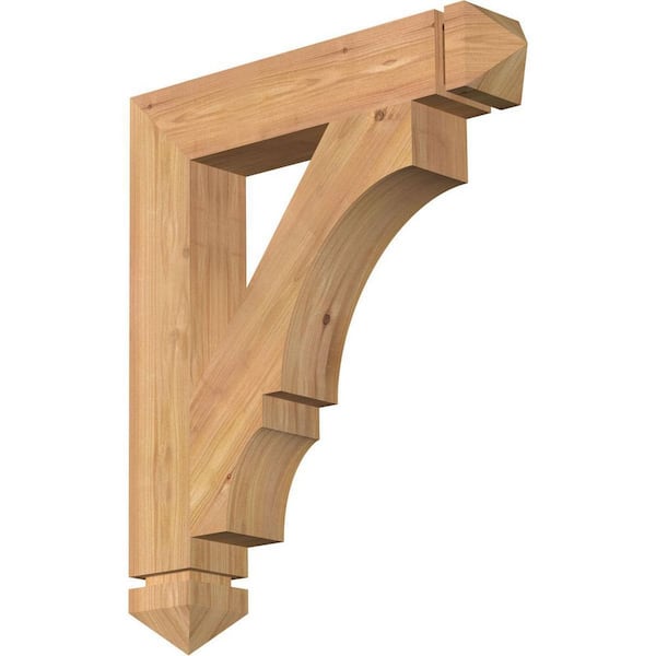 Ekena Millwork 3.5 in. x 24 in. x 20 in. Western Red Cedar Balboa Arts and Crafts Smooth Bracket
