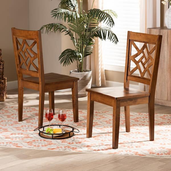 Nicolette Walnut Brown Dining Chair (Set of 2)