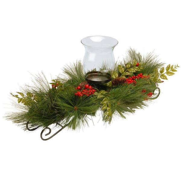 National Tree Company 30 in. Mixed Bristle Pine Candle Holder