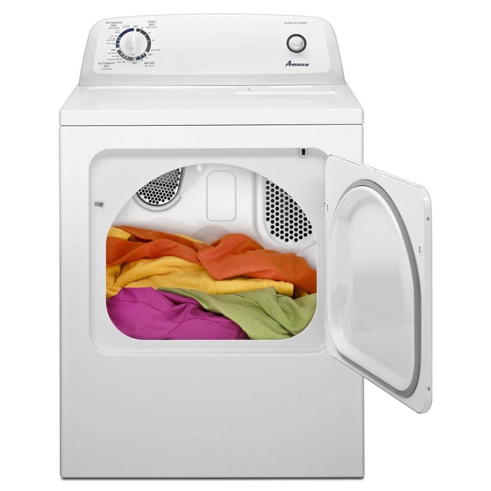 White 6.5 cu. ft. Electric Dryer with Moisture Sensing