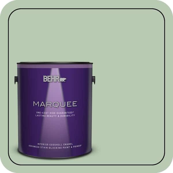 BEHR MARQUEE 1 gal. #S400-3 Healing Aloe One-Coat Hide Eggshell Enamel Interior Paint & Primer