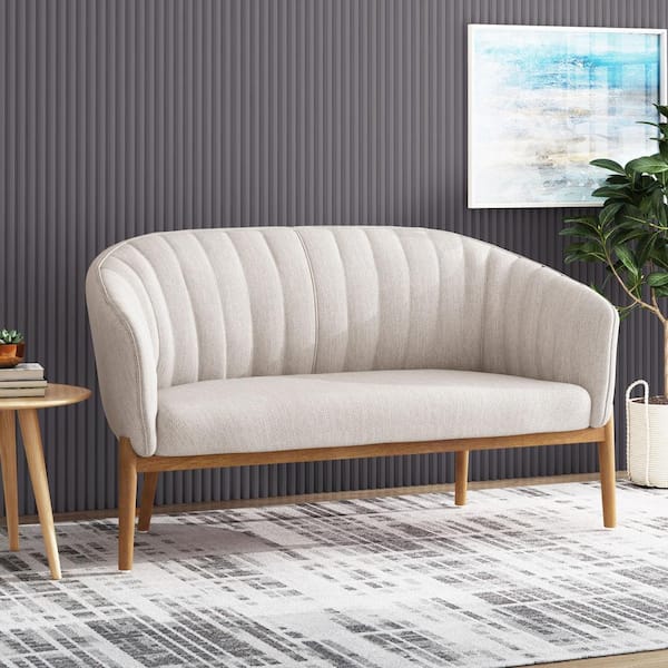 Stockton 55 in. Beige Fabric 2-Seat Loveseat