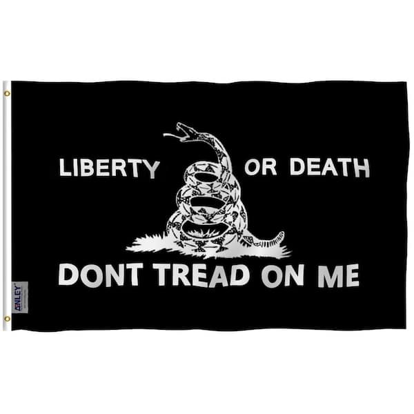 ANLEY Fly Breeze 3 ft. x 5 ft. Polyester Liberty or Death Gadsden 2-Sided Flag Banner with Brass Grommets and Canvas Header