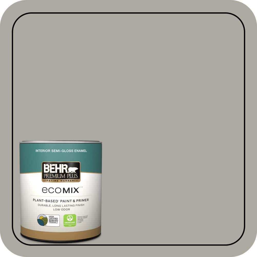 1 qt. #PPU24-10 Downtown Gray Semi-Gloss Enamel EcoMix Plant-Based Interior Paint & Primer price history on PriceWatchPro