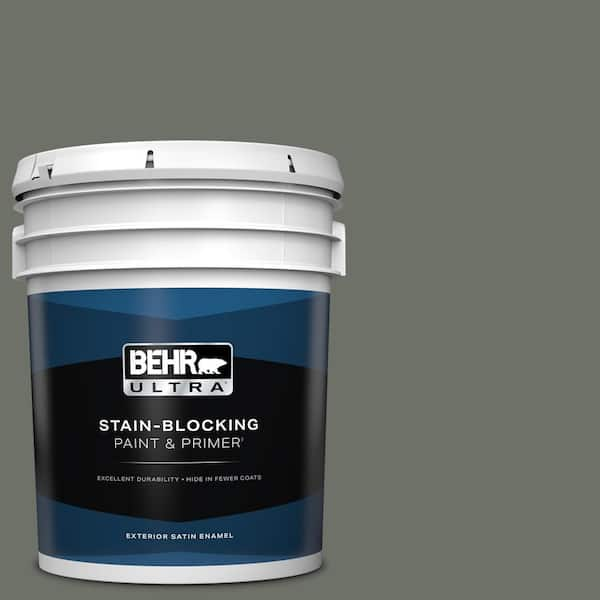 BEHR ULTRA 5 gal. #ECC-41-3 Laurel Oak Satin Enamel Exterior Paint & Primer