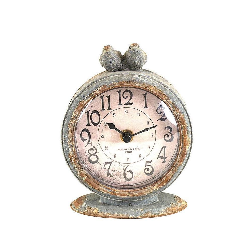 Storied Home Two Birds Round Table Clock DA3835 - The Home Depot