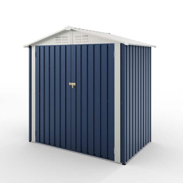 homfan 6 ft. W x 4 ft. D Outdoor Metal Storage Shed with Lockable