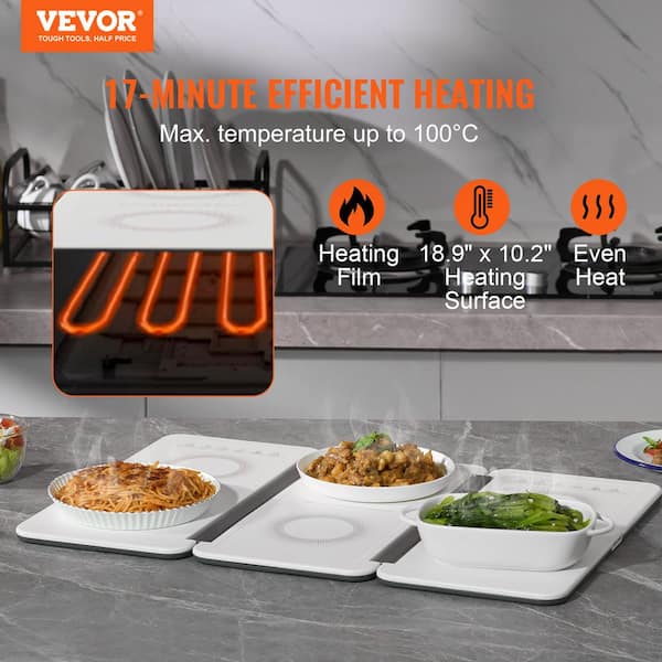 Adjustable Heat, Food Warmer Plate, Electric Server Warming Tray, Portable  and Perfect for Indoor Dinner, Catering, Party, Entertaining, and Holiday