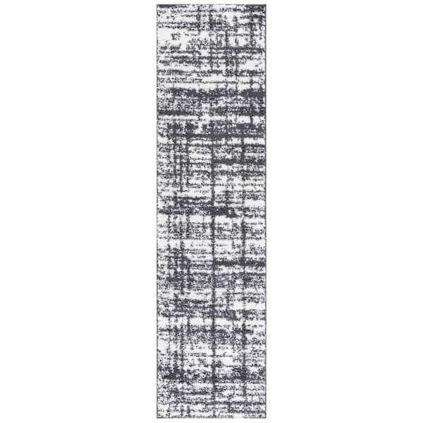 Rumi Shag 2 ft. x 8 ft. Charcoal/Ivory Distressed Runner Rug
