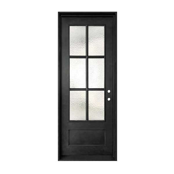 38 in. x 98 in. Reliance Antique Bronze Left-Hand Inswing with 3/4-Lite Glass Iron Prehung Front Door