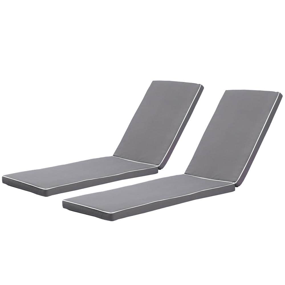 Grey 22 x 74 Outdoor Lounge Chair Cushion Replacement, Patio UV-resistant C