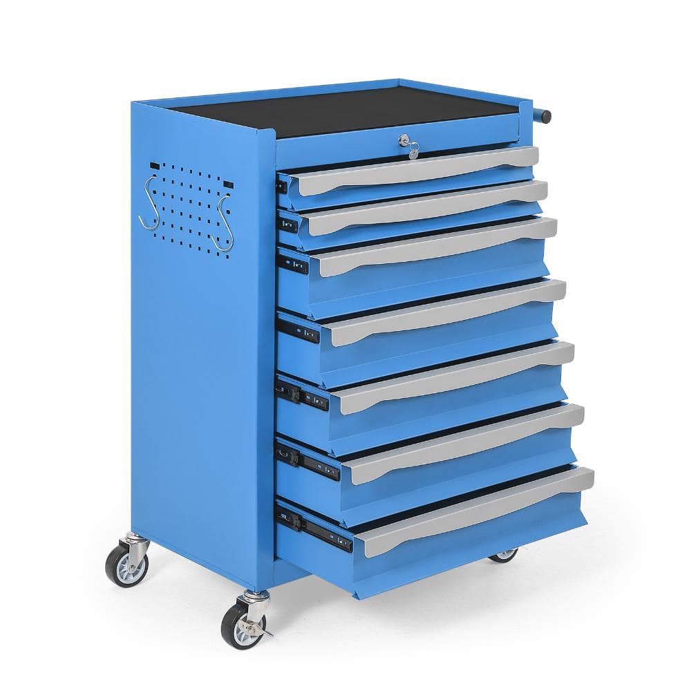 Heavy Duty 24.21 in. W Blue Rolling Tool Box with Keyed Lock, Drawer Liners & Link Buckle price history on PriceWatchPro