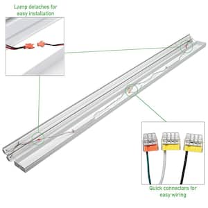 8 ft. Linear White LED Garage Strip Light Fixture 9000 Lumens 120V Hardwire 4000K Bright White Row Mount (12-Pack)