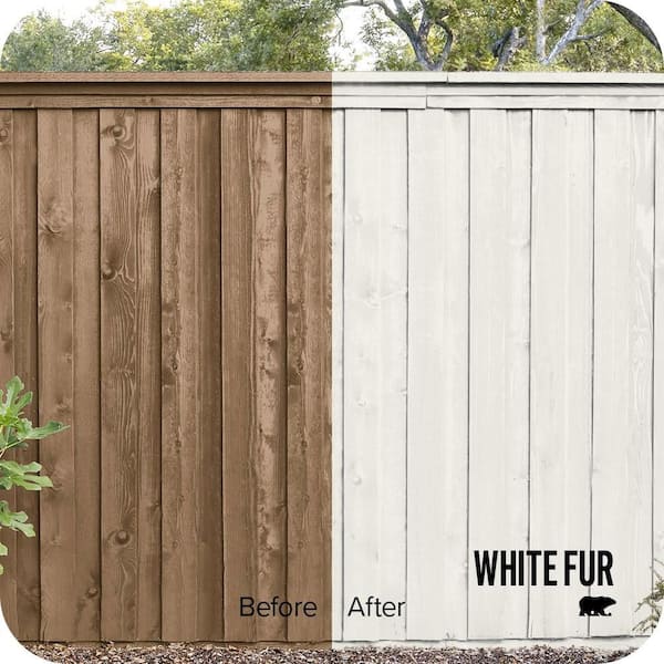 5 gal. #W-F-610 White Fur Solid Color House and Fence Exterior Wood Stain