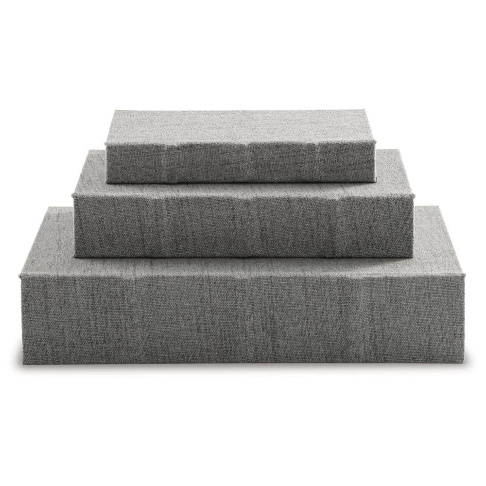 Jolina Gray Velvet-Lined Keepsake Box Set of 3