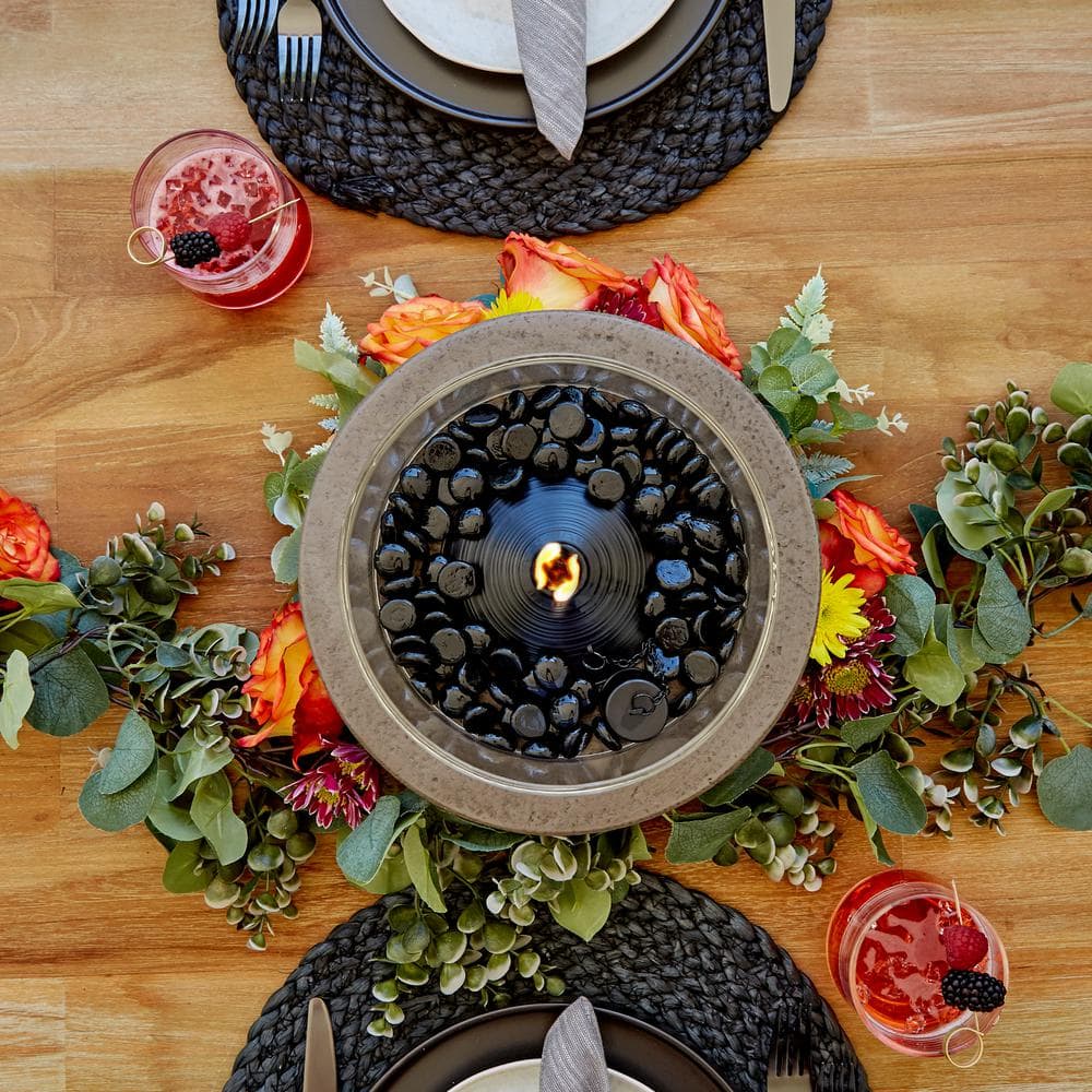 10.5 Inch Gray Stone Tabletop Gel Fire Pit