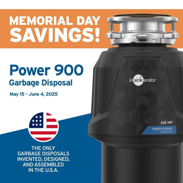InSinkErator Power 900, 3/4 HP Garbage Disposal, Power Series EZ Connect Continuous Feed Food Waste Disposer