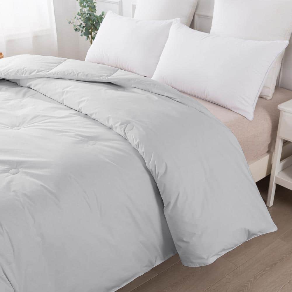 St. James Home Grey Button Stitch All Season King Duck Down/Feather Blend Comforter - 2