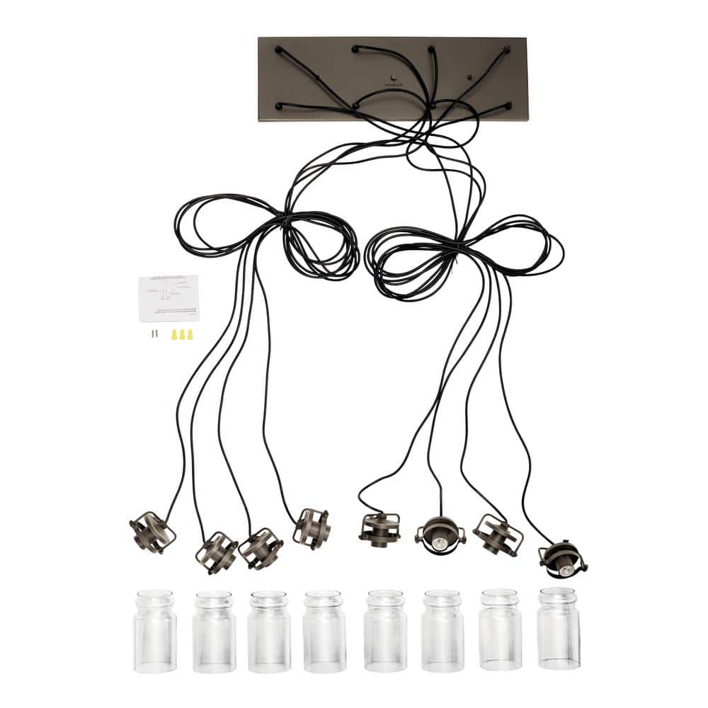 Olde Bronze Vintage Jar-Inspired 8-Light Linear Chandelier