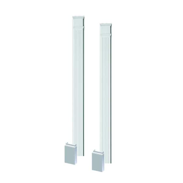 Fypon 2-1/2 in. x 8 in. x 90 in. Polyurethane Fluted Pilasters with Adjustable Plinth Block - Pair