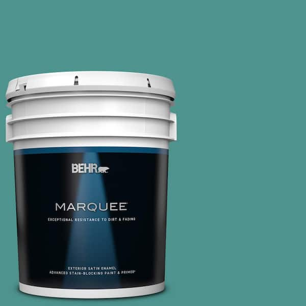 BEHR MARQUEE 5 gal. #500D-6 Mirage Lake Satin Enamel Exterior Paint & Primer