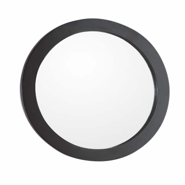 Bellaterra Home Donato 22 in. W x 22 in. H Framed Round Bathroom Vanity Mirror in Espresso