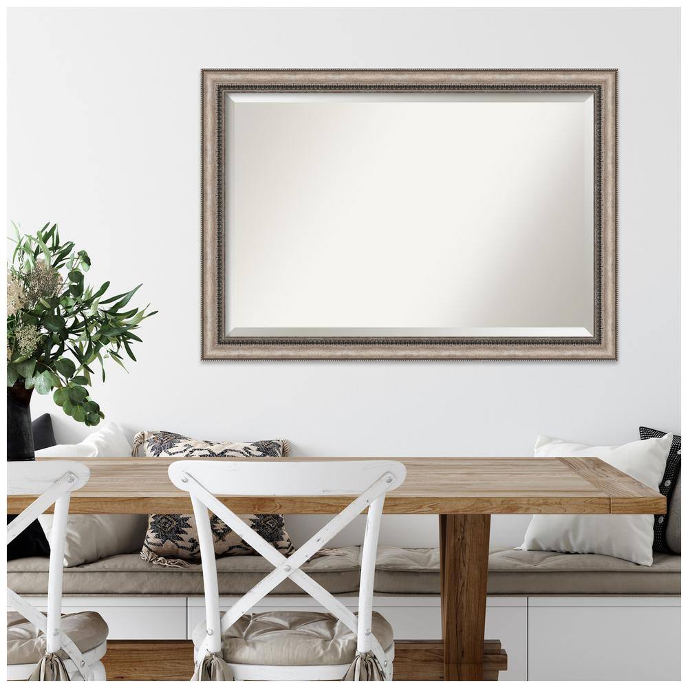 Lyla Ornate Silver and Bronze 40"x28" Traditional Wall Mirror