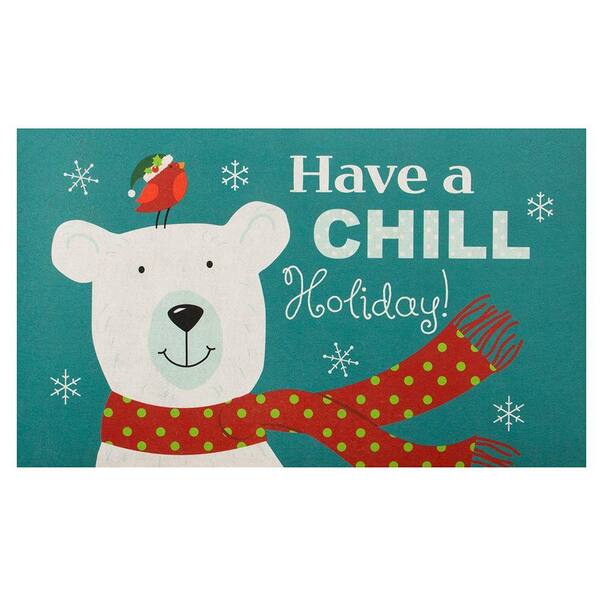 Home Accents Holiday Chill Polar Bear 18 in. x 30 in. Door Mat