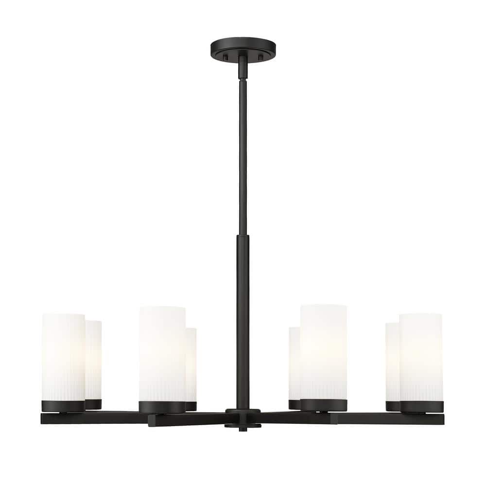 Danica 8-Light in Matte Black Chandelier with no bulbs included