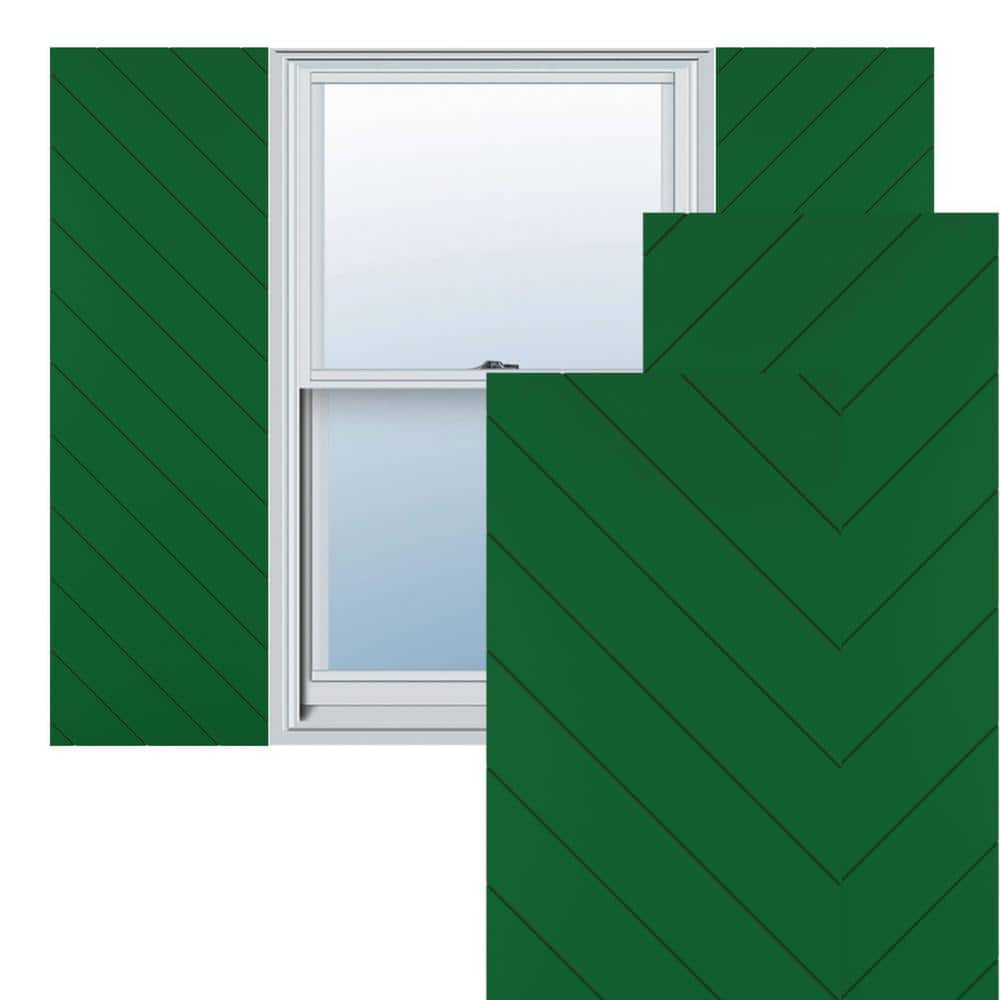 12-in W x 79-in H True Fit PVC Diagonal Slat Modern Style Fixed Mount Shutters, Viridian Green price history on PriceWatchPro