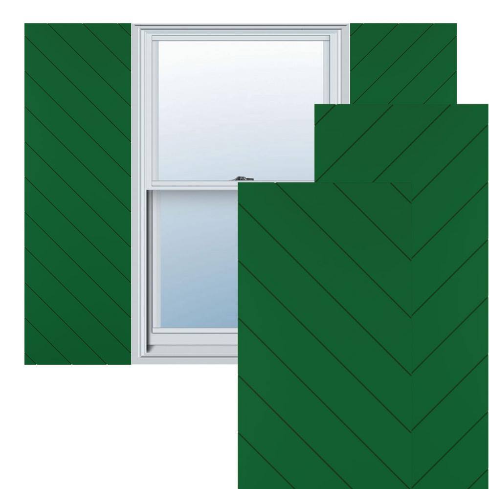 18-in W x 71-in H True Fit PVC Diagonal Slat Modern Style Fixed Mount Shutters, Viridian Green price history on PriceWatchPro