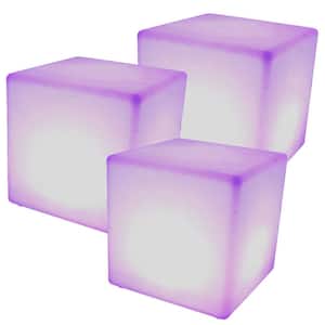 16 in. Pool Spa Waterproof Color-Changing LED Light Cube Seat (3-Pack)