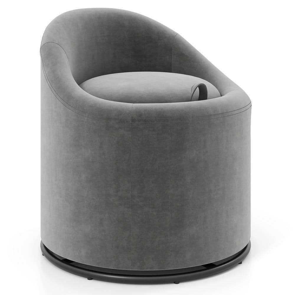 Barrel Chair with Hidden Storage 360 Swivel Upholstered Vanity Chair Velvet Metal Base 400 lb. 23.5 x 23.5 x 27 in. price history on PriceWatchPro
