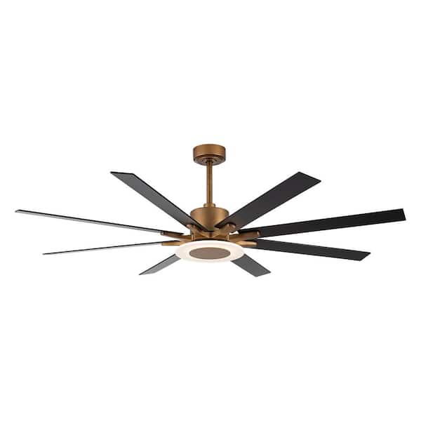 Parrot Uncle 46-in Weathered oak LED Indoor Ceiling Fan with Remote (4-Blade)