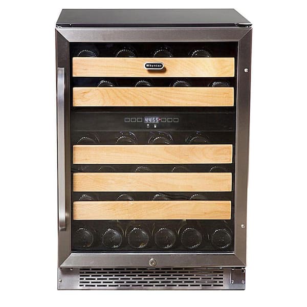 Dual Zone 24 in. 46 Bottle Built-In Wine Cooler Fridge w/ Lock Stainless Steel LED Display