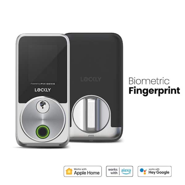 Secure Pro Zeno Series Satin Nickel Deadbolt WiFi Smart Lock, Apple Home Key, Fingerprint, Keypad, Siri/Alexa/Google