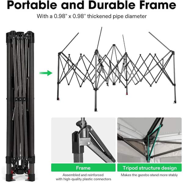 VIVOSUN 13 ft. x 13 ft. Pop Up Canopy Tent with Mosquito VIVOSUN 13 ft. x 13 ft. Pop Up Canopy Tent with Mosquito