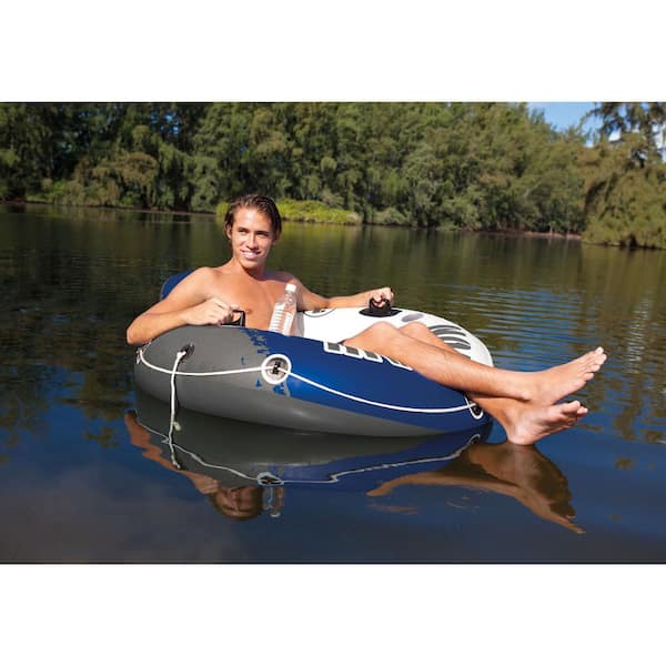 Intex Compact Inflatable Fishing 3 Person Raft with Pump & Oars & 1 P