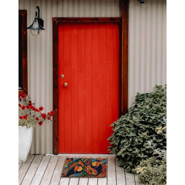 Toucans Multicolor 16 in. x 24 in. Coconut Sheltered Front Door Mat
